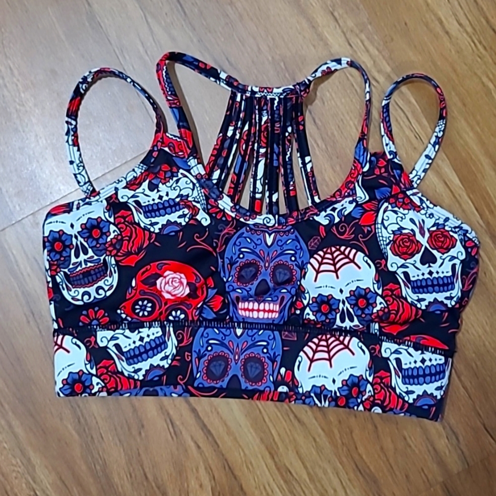 Constantly Varied Gear Sugar Skull sports bra, size small